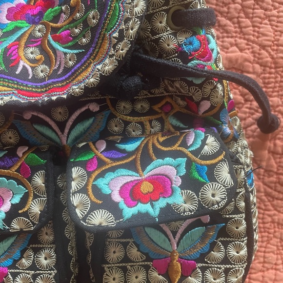 Embroidered Multicolor Mini Backpack - Picture 4 of 4
